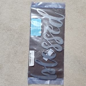 Raw Steel Unpainted Word Art Blessed Sign 15x6.5 tallest letter NWOT